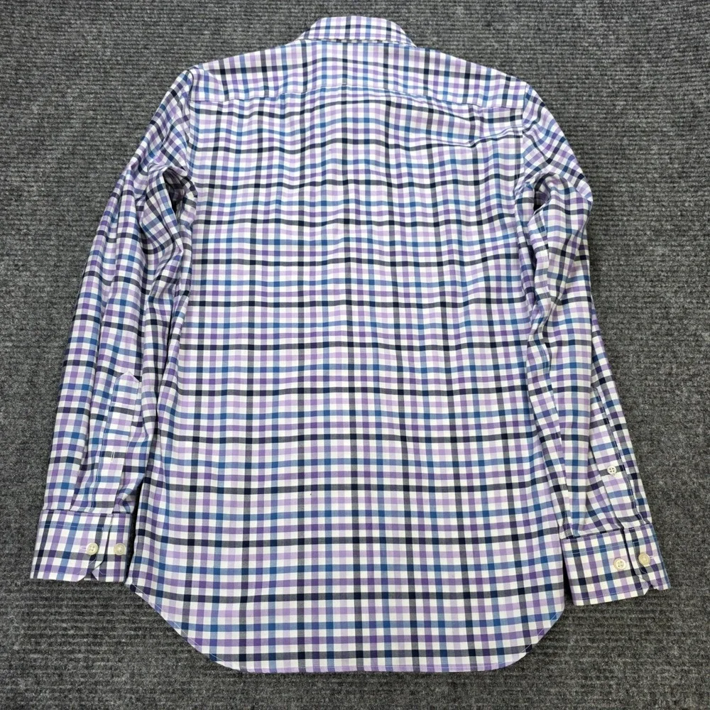 Banana Republic Non-Iron Tailored Slim Fit Shirt Men's Size S Purple Blue Plaid‎